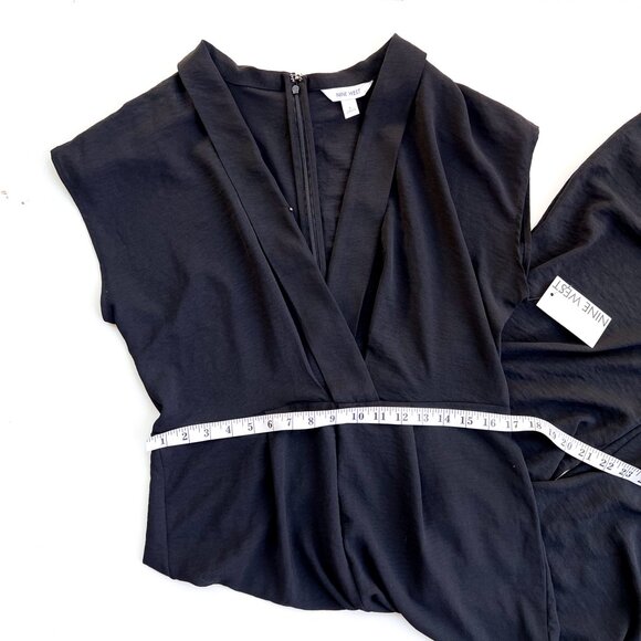 NWT nine west black jumpsuit v neck dolman sleeve size large - Picture 3 of 8